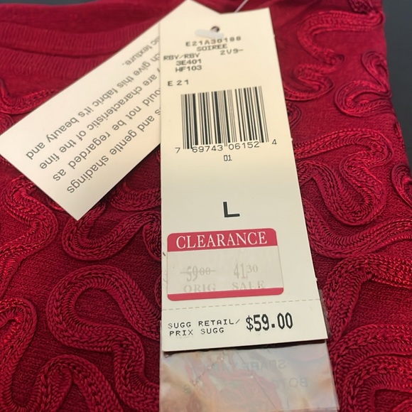 NWT Jones New York Red sleeveless Sweater sz large - Picture 5 of 5